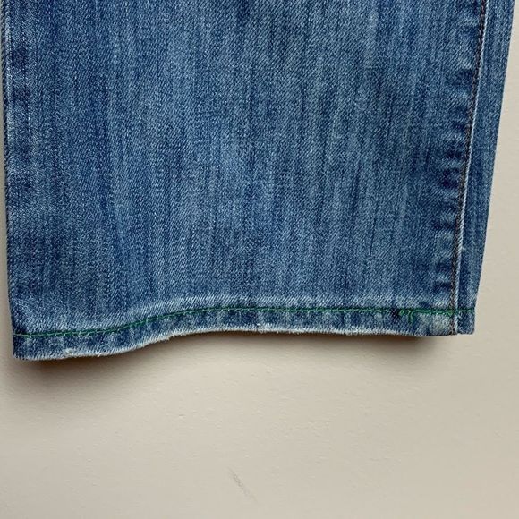 Billabong Boho Embroidered Low Rise Jeans Flare Leg Cotton Med Wash Sz S - Picture 8 of 16